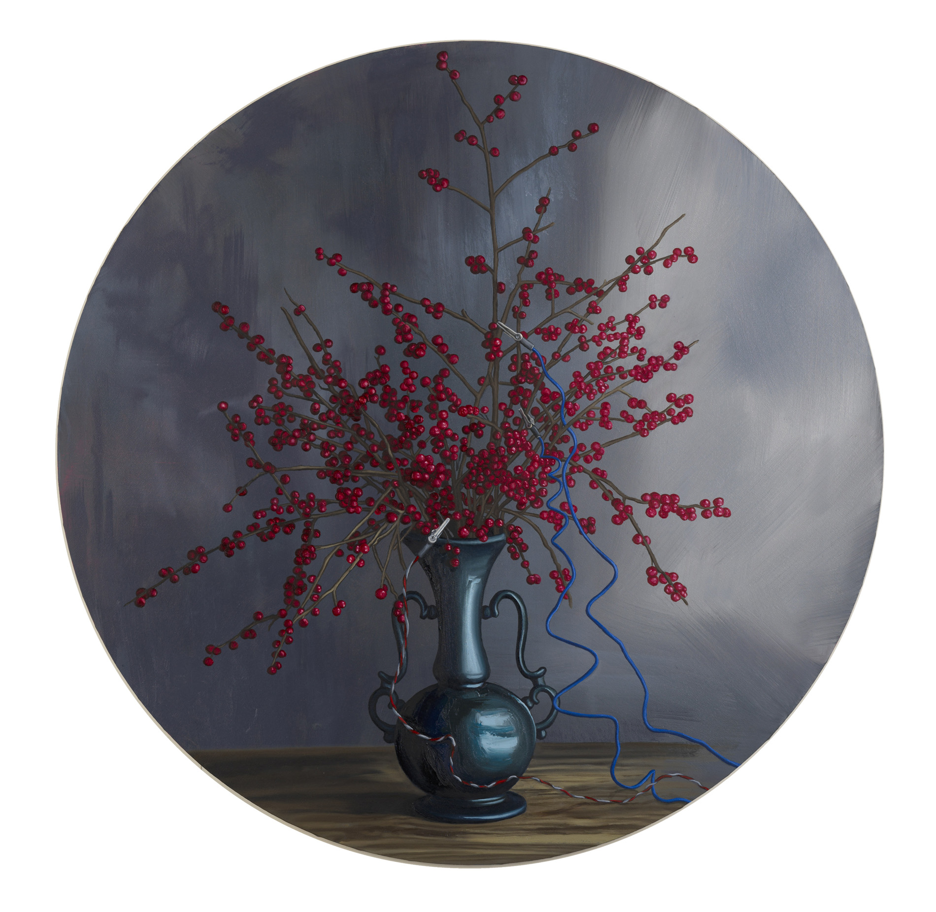 Mathieu V. Staelens | Milking the symbolism from red berries in the shadow of the willow tree 2024